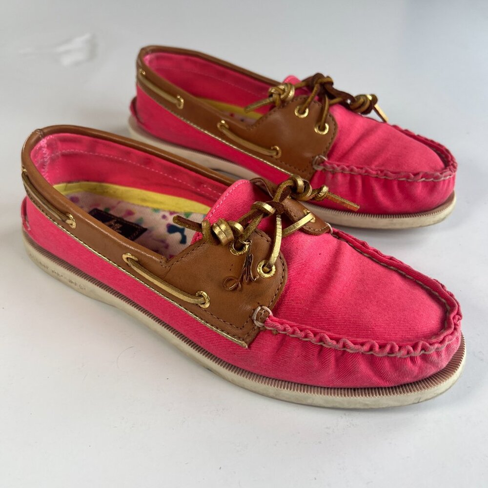 Sperry Milly Topsiders Loafers Womens Size 9.5 Hot Pink Boat Shoes Slip On